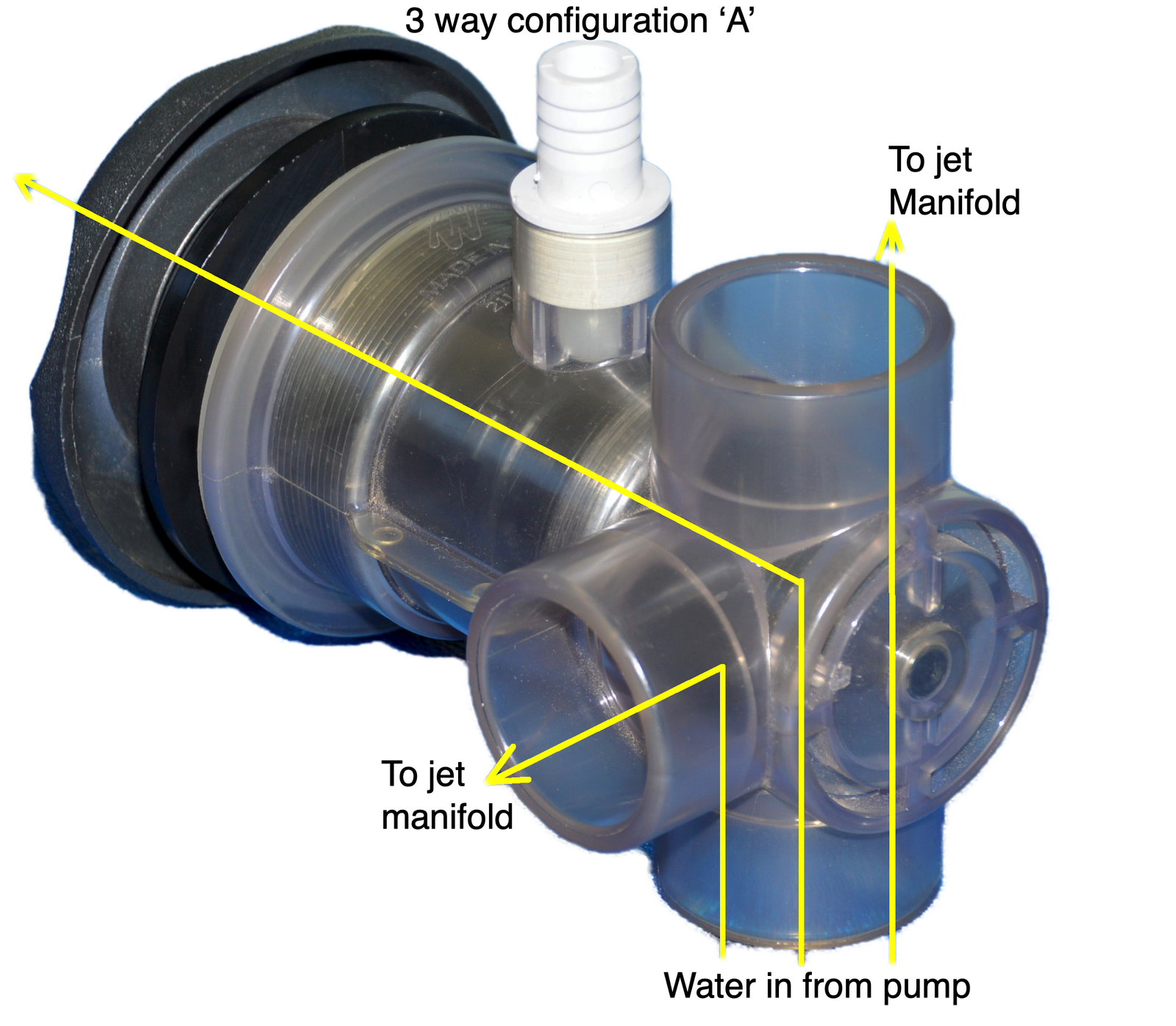 Waterway Turbo Jet Whirlpool 23 port Diverter Jet Grey Waterway