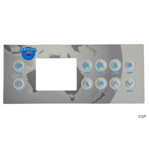 Gecko / Spa Builders TSC-4 10 button Overlay Sticker - Heritage Spas