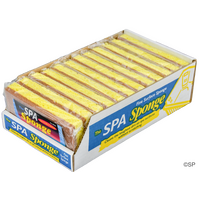 Spa Sponge - double sided crushed walnut spa cleaner pad with foam sponge - 12 unit display pack
