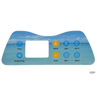 Artesian Spas Island series topside touchpad overlay decal - 8 button, 3 pump