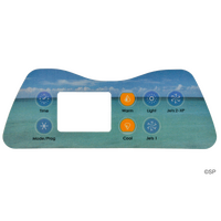 Artesian Spas Island series topside touchpad overlay decal - 7 button, 3 pump