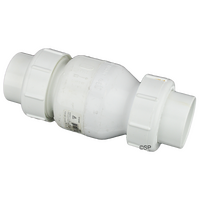 Flow Control ADJUSTABLE Water Bypass Spring Check Valve 2" socket union  1-14 LB adjustable spring