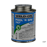IPS Weld-On 747 Pool 'R Spa Flex Solvent Cement - 1/2 pint/237ml - Blue