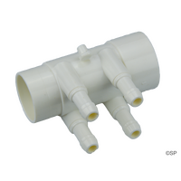 4 port 3/8" Barb x 1" Spg x 1" S Manifold