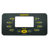 Davey Spaquip Spa Power 1200 Touchpad Overlay Decal - Rectangular