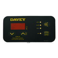 Davey Spaquip Spa Power 400 / 500 / 600 / 601 Rectangular touchpad overlay decal