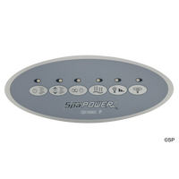 Spaquip Spa Power 800 Secondary Touchpad 6 Button Decal Overlay