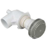 Waterway Plastics Extended Thread 3.5" Hi Flo Suction 1.5" S Elbow for Timber Hot Tubs - 484 lpm rated - Grey