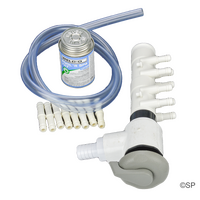 8 port Waterway 1" 5 point textured Air Control with Blower Assist Tee - 8 port manifold repair kit - Grey