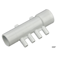 Waterway 4 port 3/8" barbed manifold 1"S x 1"Spg