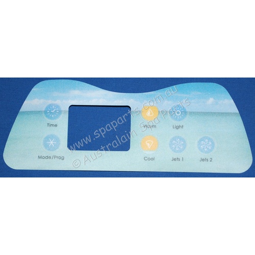 Artesian Spas Island series topside touchpad overlay decal - 7 button, 2 pump