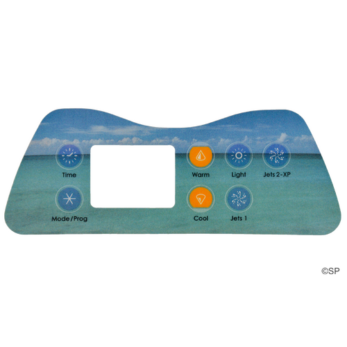 Artesian Spas Island series topside touchpad overlay decal - 7 button, 3 pump