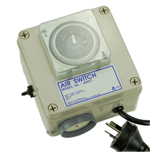 Spa Airswitch - 10A single w/timeclock & premium air sensor