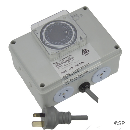 Spa Airswitch - 15A double w/timeclock & premium air sensors