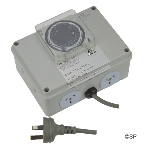 Spa Airswitch - 10A double w/timeclock with premium air sensor