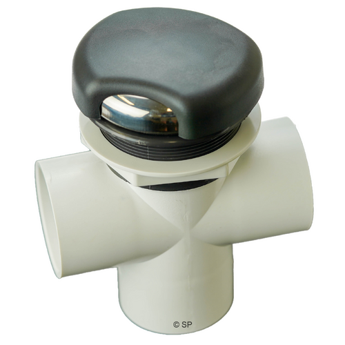 Balboa 2" / 50mm 3 Port Crescent Diverter Valve - Charcoal / SS