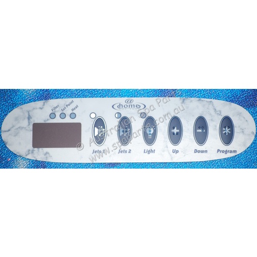 Dimension One Spas @ Home Gecko K-30 Touchpad Panel - 6 button Overlay Decal