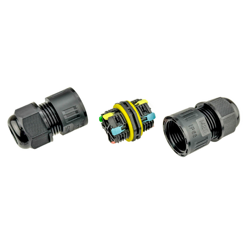 Weatherproof inline 25A rated 4 core Two Speed Pump cable connector