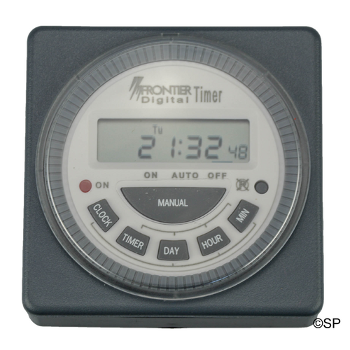 Frontier Flush Panel Mount Timeclock - Digital 7 day - with Battery Back Up