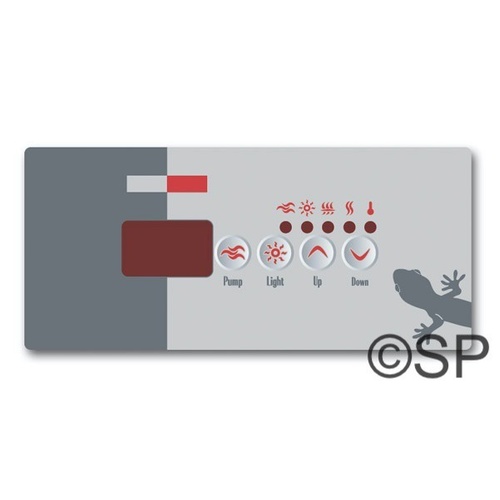 Gecko / Spa Builders K-18 / TSC-18 Panel - 4 button touchpad overlay decal only - 1 pump, NO Blower