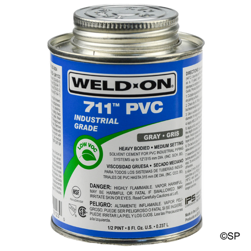 IPS Weld-On 711 Heavy Body Solvent Cement - 0.5 pint / 273ml - Grey