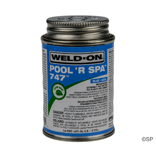 IPS Weld-On 747 Pool 'R Spa Flex Solvent Cement - 1/4 pint/118ml - Blue