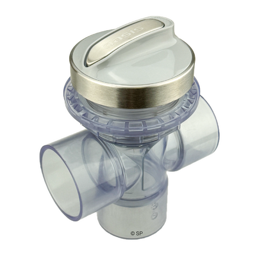 Oasis Spas 2" Diverter Valve - S1 - Clear & SS