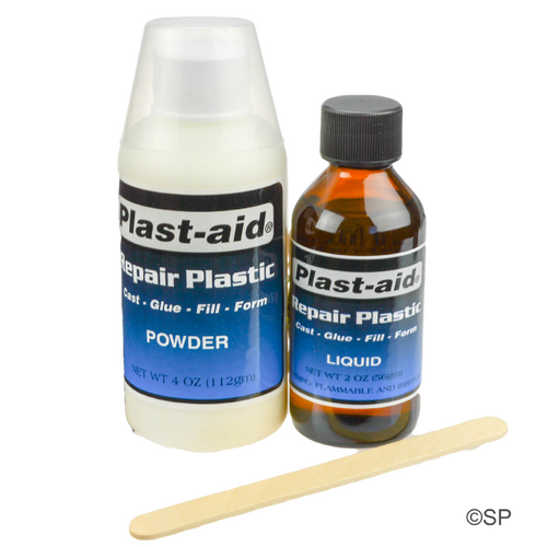 Plast-Aid Two Part Adhesive Sealant Plastic Repair Kit - 6oz / 160g
