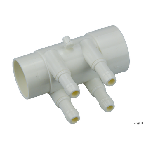 4 port 3/8" Barb x 1" Spg x 1" S Manifold