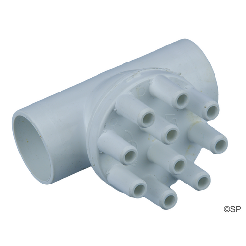 10 port 3/8" Barb Manifold 1" Sockets