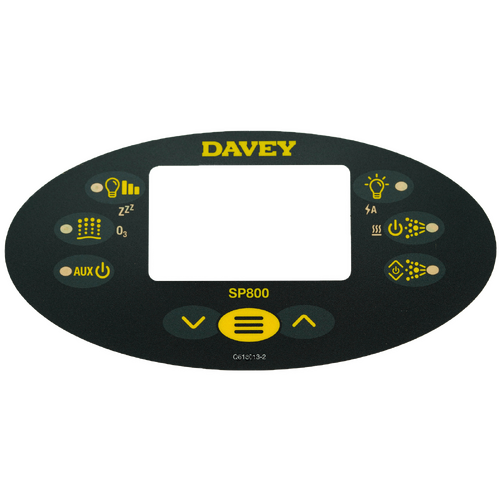 Davey Spaquip Spa Power 800 Touchpad Overlay Decal - Oval