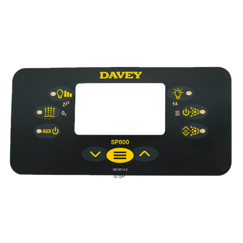 Davey Spaquip Spa Power 800 Touchpad Overlay Decal - Rectangular