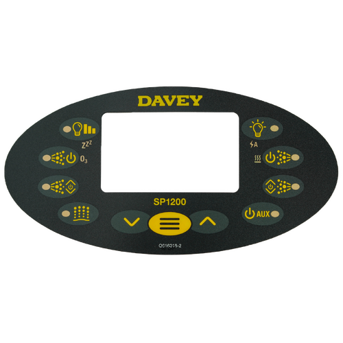 Davey Spaquip Spa Power 1200 Touchpad Overlay Decal - Oval