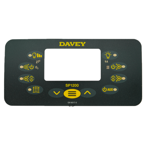 Davey Spaquip Spa Power 1200 Touchpad Overlay Decal - Rectangular