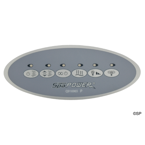 Spaquip Spa Power 800 Secondary Touchpad 6 Button Decal Overlay
