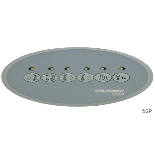 Spaquip Spa Power 1200 Secondary Touchpad 6 Button Decal Overlay
