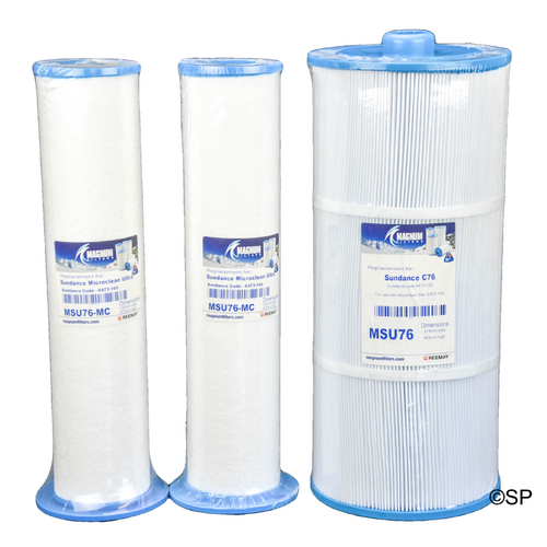 485mm L x 214mm D Sundance Spas Microclean Ultra Filter Assembly - Inner x 2, & Outer Cores