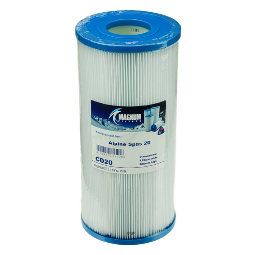 267mm L x 125mm D Alpine Spas / Sunrans CD20 Replacement Pleated Cartridge Filter