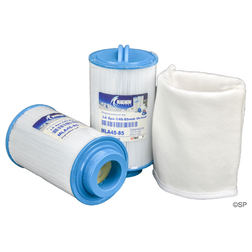 205mm L x 125mm D LA Spas Aqua Klean Micron / Cartridge Filter Combination Set