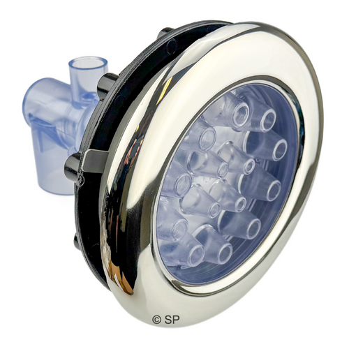 Waterway Master Massage Non Adjustable Jet - Clear with Stainless Steel Escutcheon - THREADED