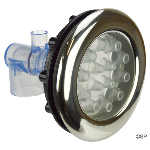 Waterway Master Massage Non Adjustable Jet - Clear with Stainless Steel Escutcheon - THREADED