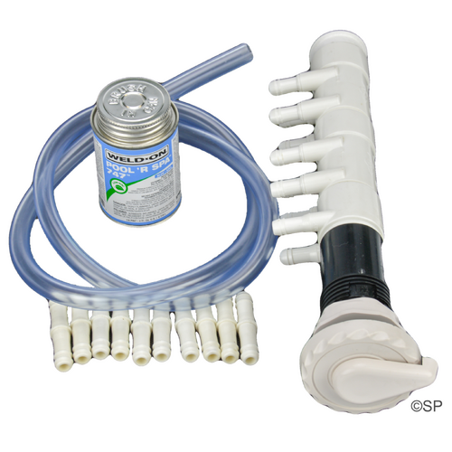 10 port Waterway 1"  Scalloped Air Control - 10 port manifold repair kit - White