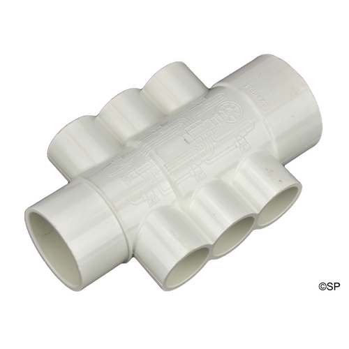 Waterway 1" Manifold 1.5"S/2"Spg x 2"S x 6 Port 1"S
